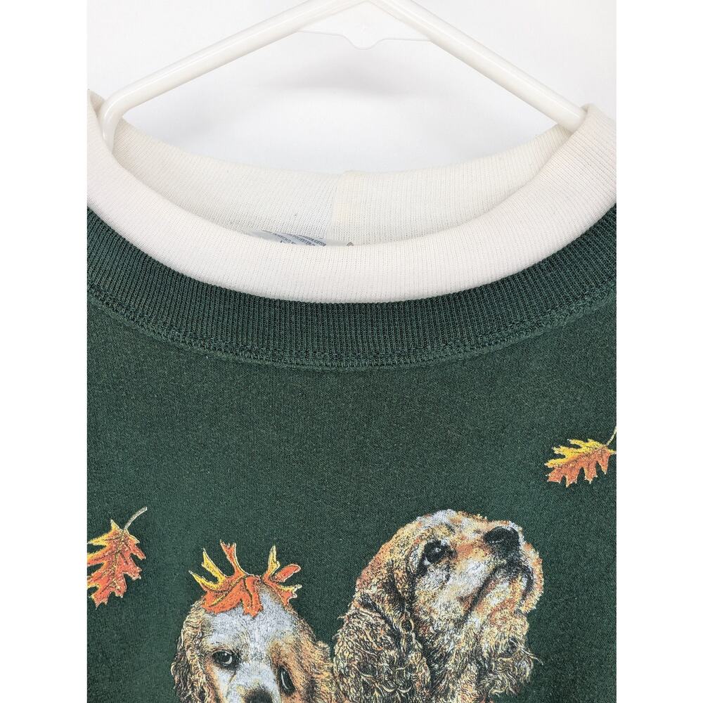 Vintage 90s Dog Gourd Pumpkin Sweatshirt Women's 3X Grandmacore Retro Fall Leaf - Picture 7 of 11